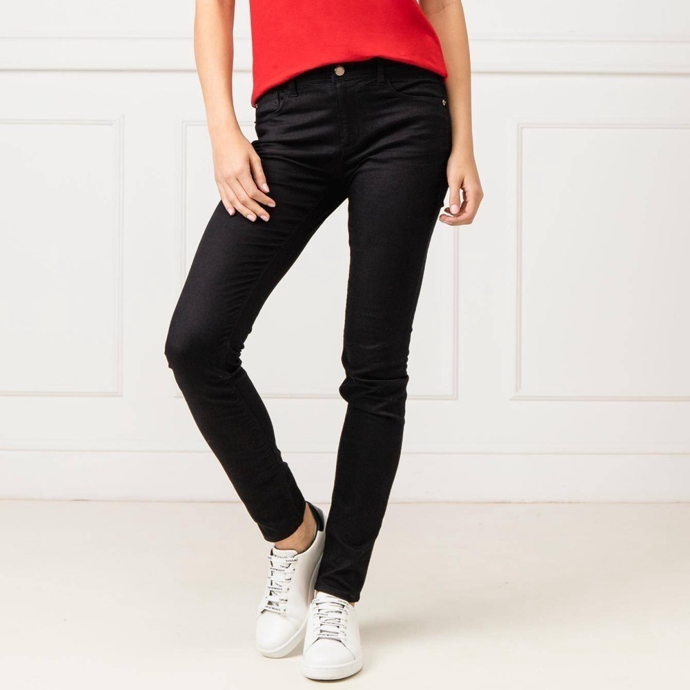Emporio Armani 5 Pockets Pant Skinny Jeans Black 24 NWT Stretch Designer Luxury